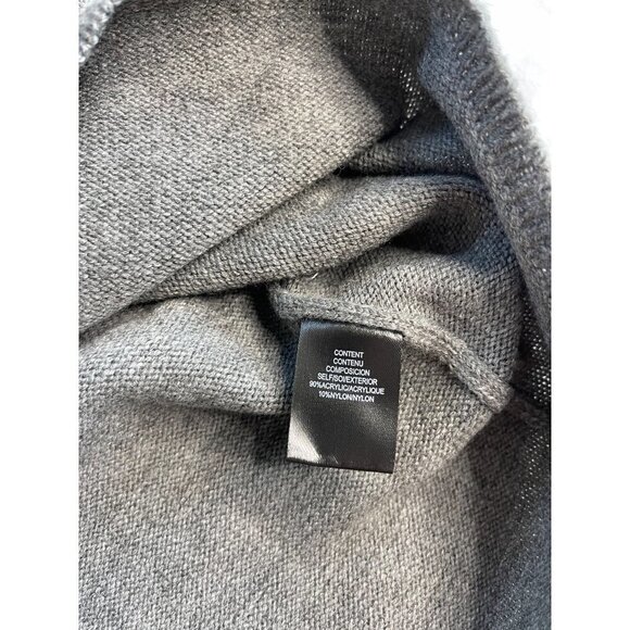 NWT WAYF Size S Lola Puff Sleeve Mock Neck Sweater Mini Dress Gray - Picture 10 of 10